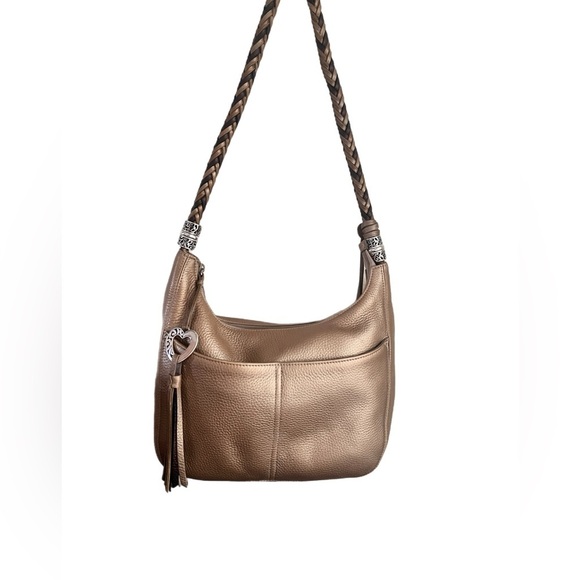 Brighton Barbados Ziptop Hobo bag.  Zinc Pearl color.  Brighton hardware - Picture 2 of 11